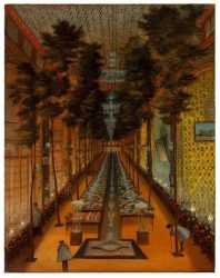 «ضیافت ناصرالدین شاه در کاخ گلستان» اثر یحیی غفاری